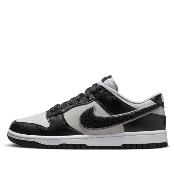 Nike Dunk Low Chenille Swoosh Shoes Black Grey Men’s 9.5 W/Box - Picture 1 of 10